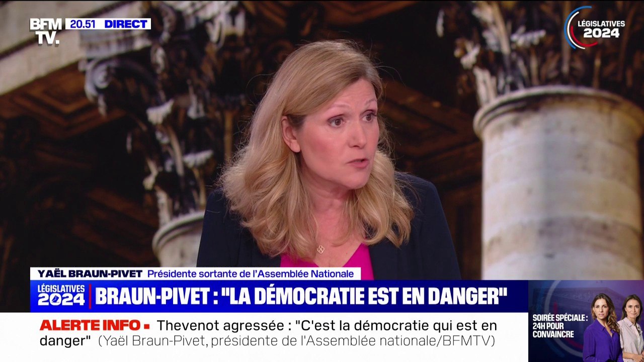 Yaël Braun-Pivet, présidente sortante de l'Assemblée nationale: "Ces désistements, pour moi, sont indispensables lorsqu'il y a un risque de victoire du Rassemblement national"