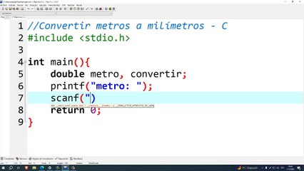 Convertir metros a milímetros en C