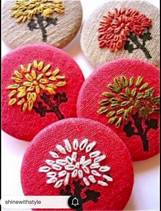 Home made fabric button designs