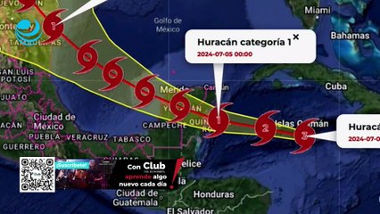 Download Video: Beryl se degrada a huracán categoría 2: ¿A qué hora y dónde se espera su llegada?