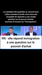 Cyline Humblot-Cornille s'est retrouvée incapable de répondre à une simple question sur le pouvoir d'achat, tournant en boucle sur "l'immigration". (France 3)