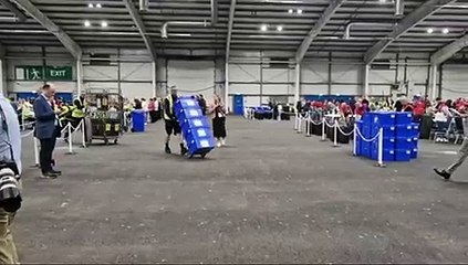 Ballot boxes arrive at the Edinburgh count