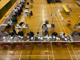 Counting begins at Hartlepool's Mill House Leisure Centre on General Election night