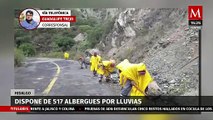 Habilitan 517 albergues ante fuertes lluvias provocadas por 'Beryl' en Hidalgo