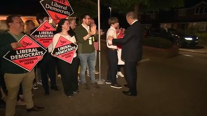 Davey arrives in Kingston-upon-Thames for election count