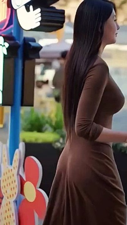 Charming Beauty Walks and Gazes Back | Stunning Looks