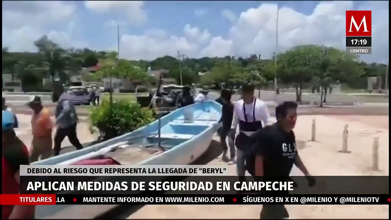 Autoridades emiten alerta amarilla en 8 municipios de Campeche por llegada del huracán 'Beryl'