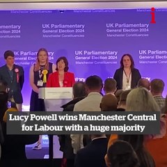 Lucy Powell wins Manchester Central for Labour with a huge majority