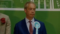 Moment Nigel Farage becomes MP for first time after winning Clacton seat