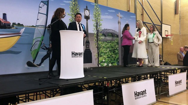 Watch: Alan Mak retains his Conservative seat in Havant by less than 100 votes.