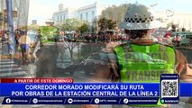 Corredor Morado: presidente revela que unidades no pasarán por Av. Bolivia por obras de la Línea 2