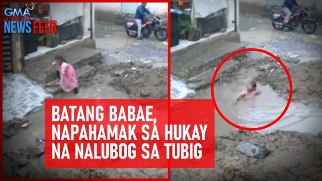 Batang babae, napahamak sa hukay na nalubog sa tubig | GMA Integrated Newsfeed