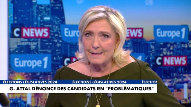 Marine Le Pen : «Le comportement de Gabriel Attal est honteux pour un Premier ministre»