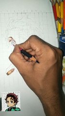 tanjiro drawing colored pencil tutorial