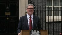 Sir Keir Starmer makes a speech outside Downing Street as PM