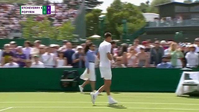 Tomás Etcheverry vs Alexei Popyrin (6-3, 4-6, 6-4, 4-6, 3-6) | Wimbledon 2024 | Segunda ronda