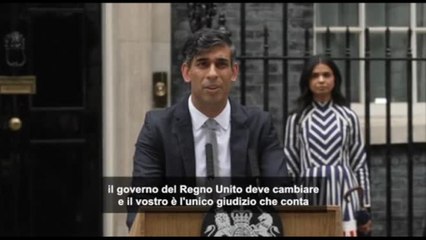Sunak si dimette: "Mi spiace, il Paese ha mandato un segnale chiaro"