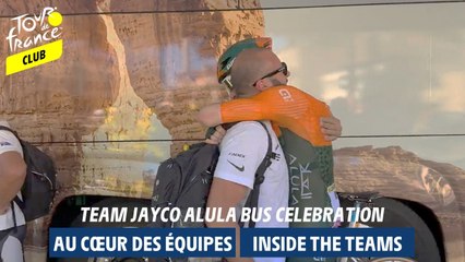 Inside Teams  - Team Jayco Alula bus celebration