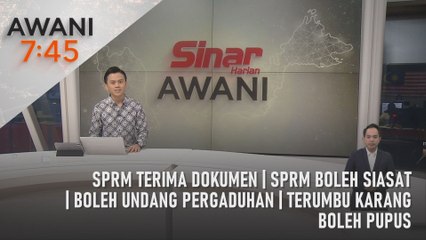 Télécharger la video: AWANI 7:45 [05/07/2024] - SPRM terima dokumen | SPRM boleh siasat | Boleh undang pergaduhan | Terumbu karang boleh pupus