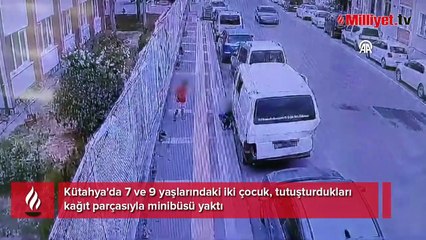 Biri 7, diğeri 9 yaşında! Minibüsü cayır cayır yaktılar!