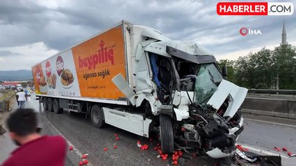 Beypiliç tırı dehşet saçtı: Anne, baba ve çocukları yaralandı