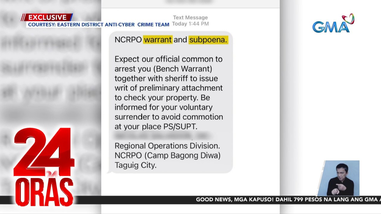 24 Oras: (Part 2) "Arrest warrant text scams;" pagbabawal sa mga mukbang vlogs?; babala ng AFP sa impluwensya ng China, atbp.