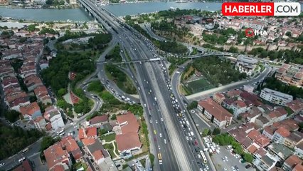 Haliç Köprüsü'nde asfalt yenileme trafiği sürüyor