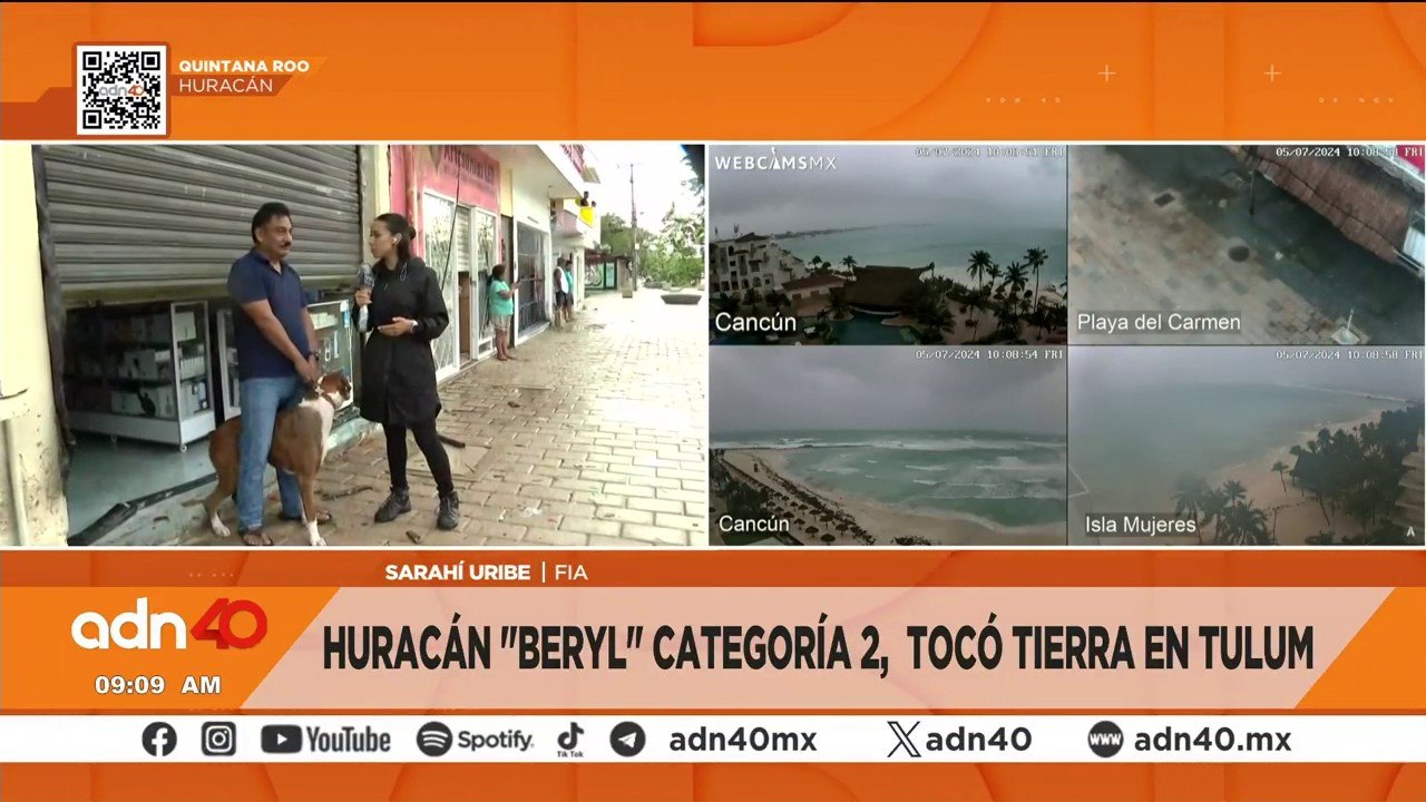 “Beryl” toca tierra en Tulum, Quintana Roo como huracán categoría 2