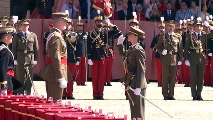 La princesa Leonor participa con Felipe VI en su primer acto militar como dama alférez cadete