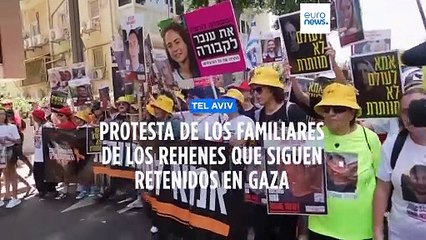 Familiares de los rehenes israelíes que siguen retenidos en Gaza piden su liberación en Tel Aviv