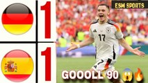 Germany vs Spain 1-1 Euro 2024 HIGHLIGHTS | Dani olmo goal & Florian Wirtz goal 90 EURO 2024