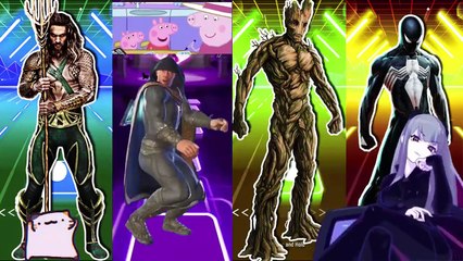 SUPER HEROES  Aquaman  Black Adam  Groot  Venom _ Tiles Hop SuperHero