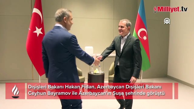 Bakan Fidan, Azerbaycan Dışişleri Bakanı Bayramov ile Şuşa'da görüştü