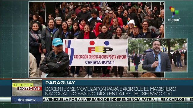 Docentes paraguayos rechazan leyes antilaborales