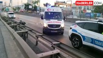 Hızını alamayan motosikletli taksiye arkadan çarptı: 2 yaralı
