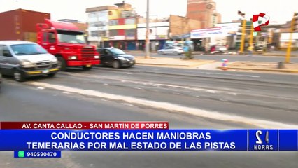 SMP: conductores afectados por mal estado de pistas y rompemuelles