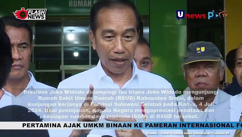 Presiden Jokowi Apresiasi Penataan dan Kesiapan SDM di RSUD Sinjai