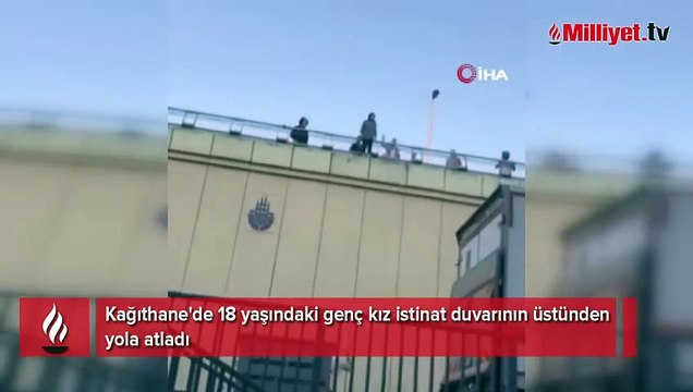 Genç kız koşarak aşağıya atladı, vatandaşlar çığlık çığlığa kaldı