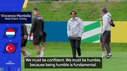 Montella wants confident but humble Turkey