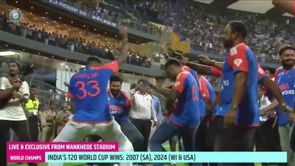 Indian Cricket Team Full Celebration in Wankhede Stadium after Winning T20 World Cup 2024