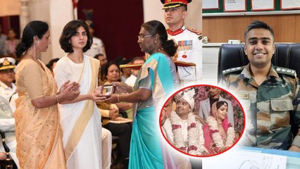 Captain Anshuman Singh Posthumously Honored with Kirti Chakra by Wife Smriti Singh 🌟