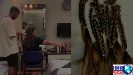 Hina Khan's mom weeps as actorcuts her hair short amid breastcancer treatment: #hina khan