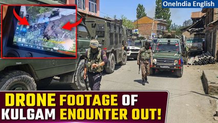 Descargar video: J&K Kulgam Encounter: Drone Footage Of Encounter Shows Neutralised Terrorists In The Attack | Video