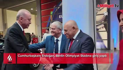 Cumhurbaşkanı Erdoğan, Berlin Olimpiyat Stadına giriş yaptı