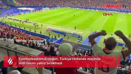 Cumhurbaşkanı Erdoğan'ın 2024 Avrupa Şampiyonası çeyrek final maçında gol sevinci