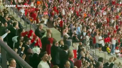 Cumhurbaşkanı Erdoğan'ın gol sevinci! Milli takımı yalnız bırakmadı