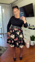 oxiuly Women's Vintage Patchwork Pockets Puffy Swing Casual Party Dress OX165