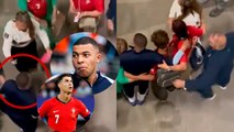 Mbappé vive emotivo momento con familia de Cristiano Ronaldo luego de que Francia eliminara a Portugal en la Eurocopa