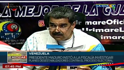 Pdte. Maduro pide a fiscalía investigar planes contra el proceso electoral