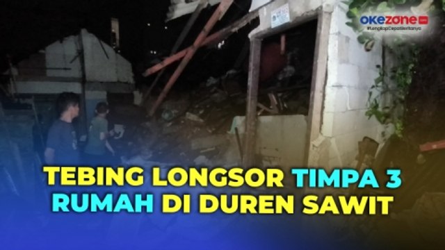 Diguyur Hujan Deras, Tebing Longsor Timpa 3 Rumah Warga di Duren Sawit Jaktim